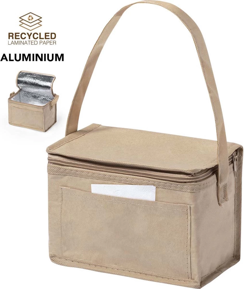 Merkloos Koeltas - Lunchtas - Koeltasje Lunch - Koelelementen - Isolatie - Volwassenen - Dames - Heren - Gerecycled - Papier - Aluminium - Afbeelding 2