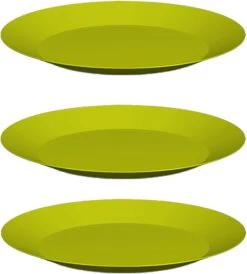 20x Stuks Ontbijt/diner Bordjes Hard Kunststof 26 Cm In Het Groen. Outdoor Servies Camping/picknick/verjaardag