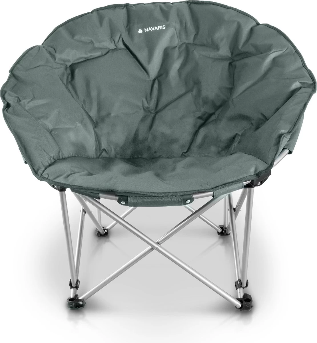 Navaris Klapstoel XXL - Campingstoel Met Opbergtas - Draagbare Stoel Voor Kamperen, Festivals En Vissen -Strandstoel - Inklapbaar - Grijs - Afbeelding 5