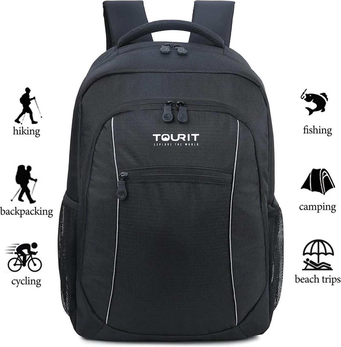 Koelrugtas - 23L - Wandelrugzak - Dagrugzak - Outdoor Rugzak - Dames & Heren - Zwart - Afbeelding 8