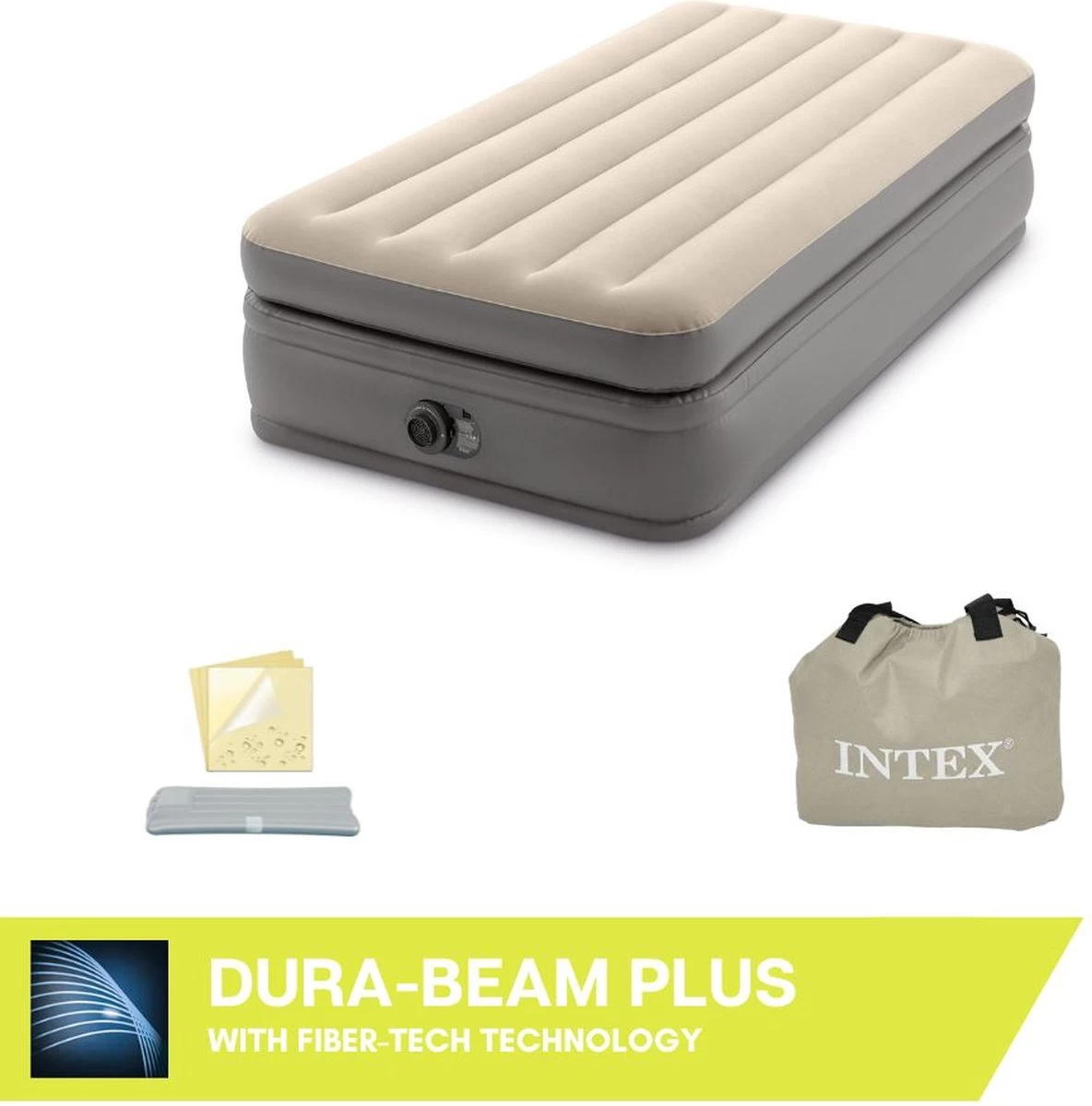 Intex Prime Comfort - Luchtbed - 1-Persoons - 99x191x51 Cm (BxLxH) - Grijs - Met Ingebouwde Motorpomp - Afbeelding 4