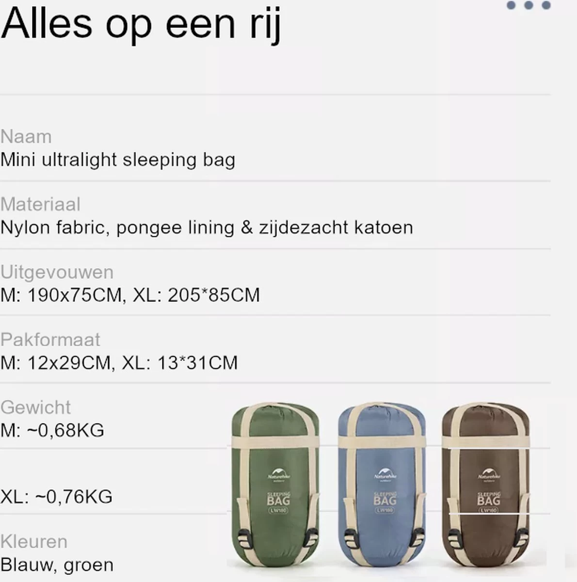 Naturehike® Slaapzak - Lichtgewicht - 190*75cm - Compact - Waterdicht - 3 Seizoenen Slaapzak Lente, Zomer & Herfst - Outdoor - Slaapzakken Volwassen & Kinderen - Afbeelding 11