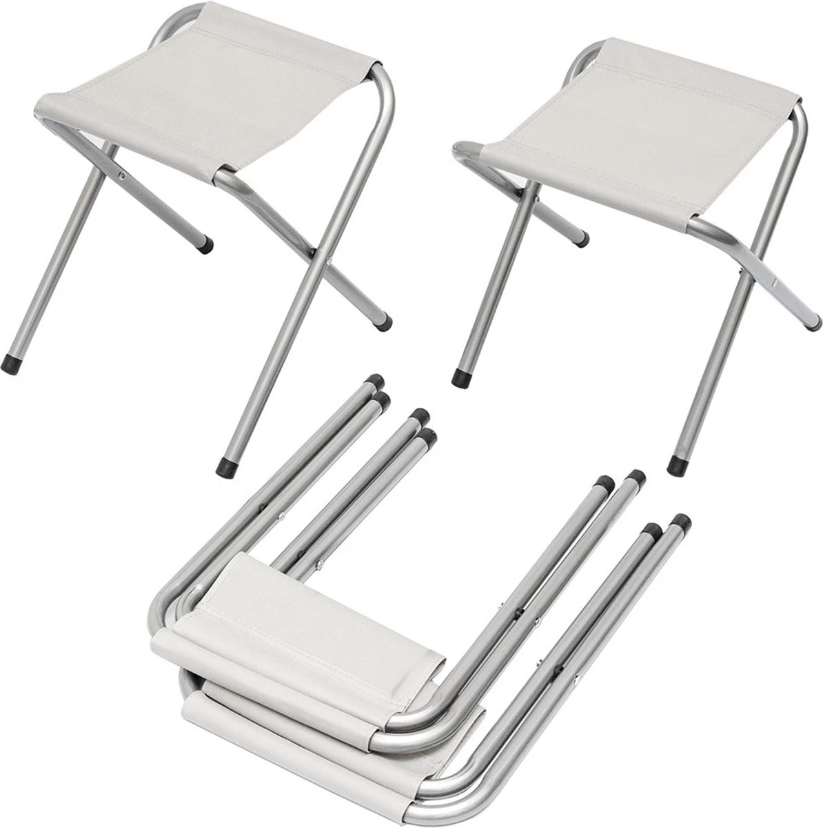 Inklapbare, In Hoogte Verstelbare Campingtafel 120x60x70cm Incl. 4 Inklapbare Krukken Campingtafel S - Afbeelding 3