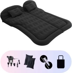 Opblaasbaar Auto Matras - Auto Luchtbed Zwart - Achterbank En Achterbak - Tweepersoons 3-in-1 Universeel Automatras - Inclusief Elektrische Pomp En Accessoires - Kampeer Luchtbed Voor Reizen