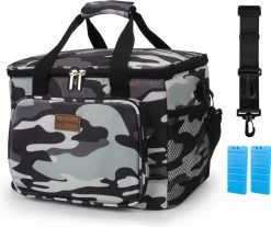 Packaway 4 Laags Geïsoleerde Koeltas - Lunchtas 15 Liter - Camouflage Grijs