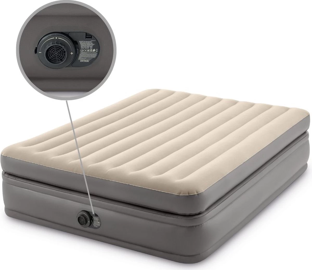 Intex Prime Comfort - Luchtbed - 2-Persoons - 152x203x51 Cm (BxLxH) - Grijs - Met Ingebouwde Motorpomp - Afbeelding 9
