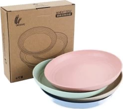 Merkloos Green-goose® Bio-based Borden | Set Van 4 | 19.5x3 Cm | Duurzame, Vaatwasserbestendige Borden Voor Camping, Vakantie Of Picknick | Vaatwasserbestendig