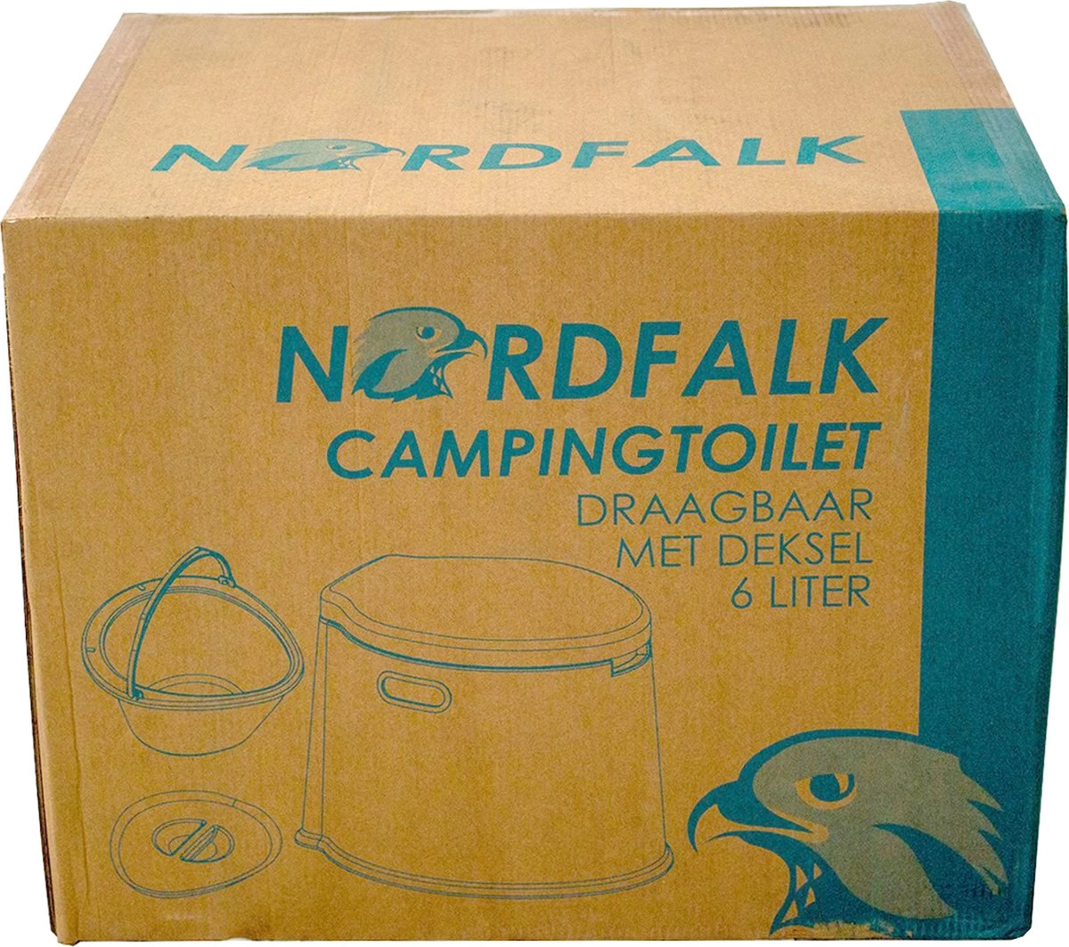 NordFalk Draagbaar Campingtoilet 6 Liter - Camping Toilet Met Binnenemmer - Incl. Deksel En Rolhouder - Afbeelding 8