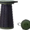 Kampeerkruk - Uitschuifbare Kruk - Military / Groen - Tot 120 Kg - Travel Stool - INCLUSIEF OPBERGZAK - Opvouwbare Campingkruk - Inklapbaar Krukje - Telescopische Kruk - Camping - Outdoor