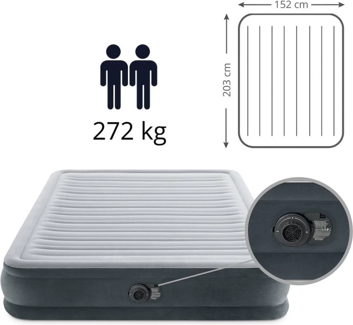 Intex Comfort-plush Full Luchtbed - 2-persoons - 203x152x33 Cm - Afbeelding 15