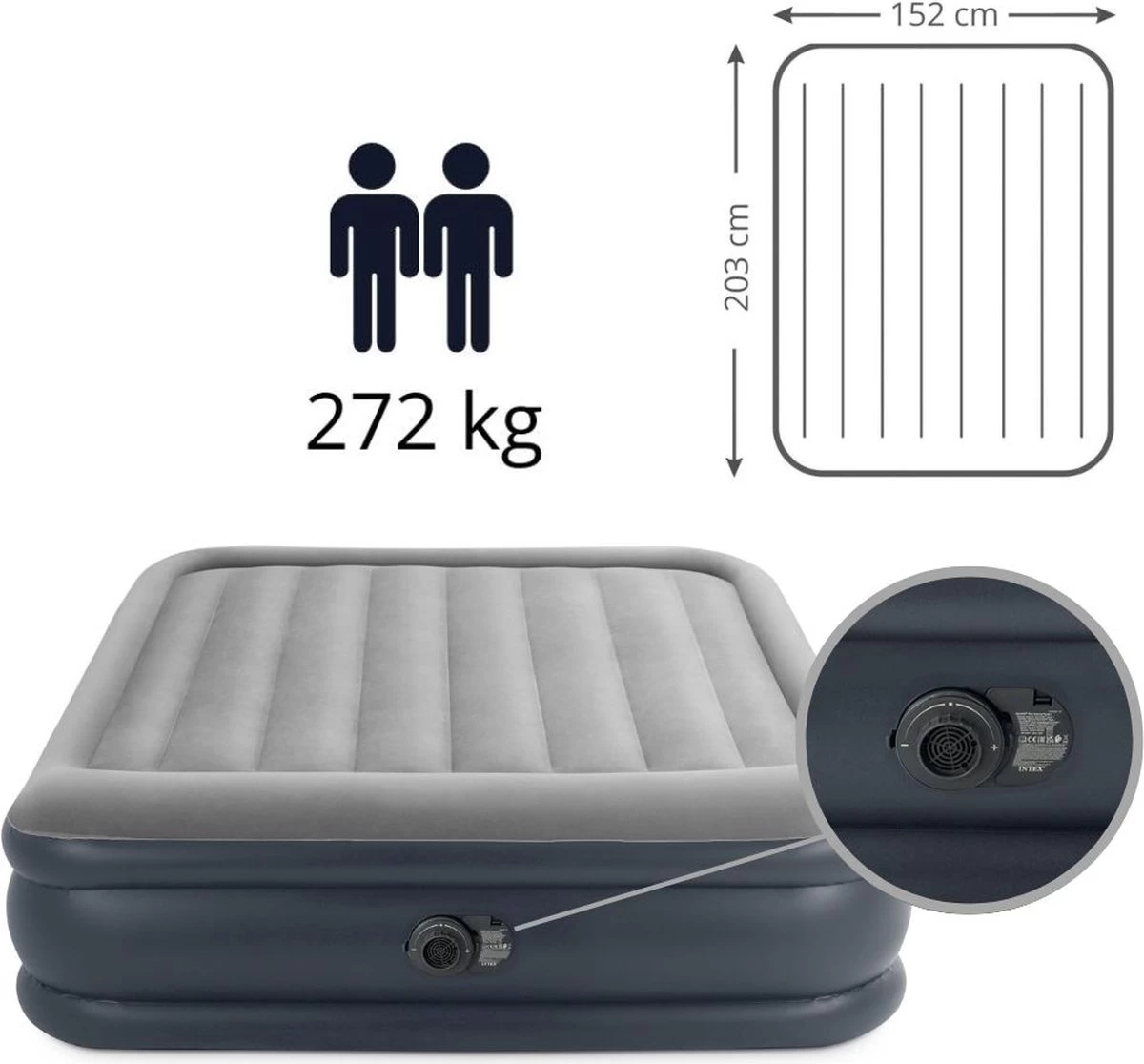 Intex Deluxe Pillow Rest Raised Luchtbed - 2-persoons - 203x152x42 Cm - Afbeelding 12