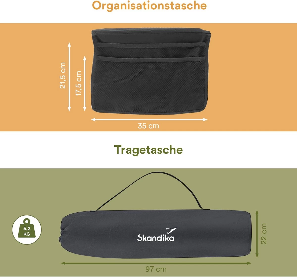 Skandika Relax Comfort Campingstoel - Campingstoel Opvouwbaar - Comfortabele Klapstoel Met Drinkhouder En Koelvak, Tot Max. 160 Kg, Opvouwbaar, Lichtgewicht | Vouwstoel Voor Kamperen, Camping, Festival, Vissen – Grijs - Afbeelding 3