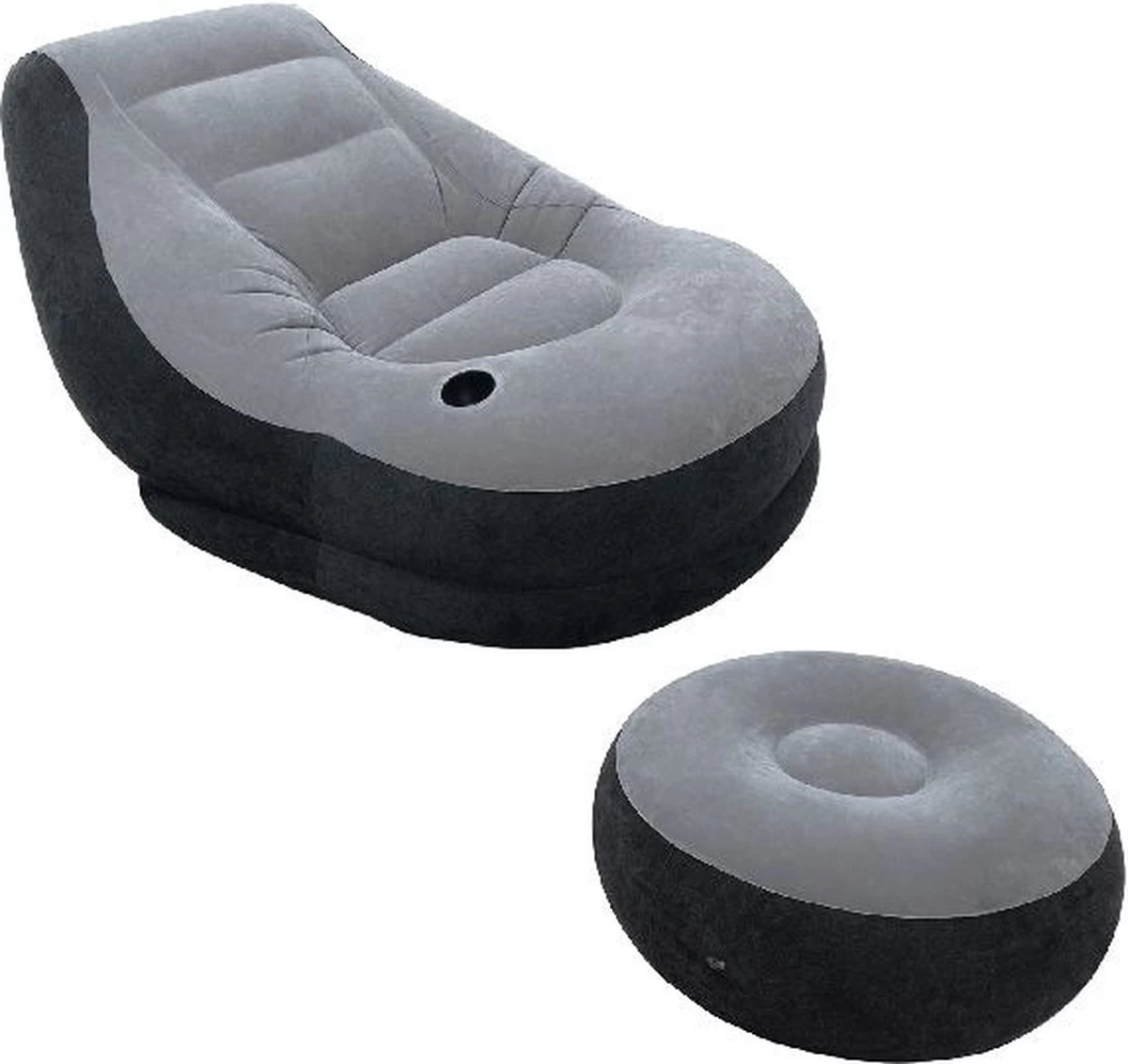 Intex Lounge Stoel - Ultra Lounge - Opblaasbaar - Grijs/zwart - Afbeelding 4