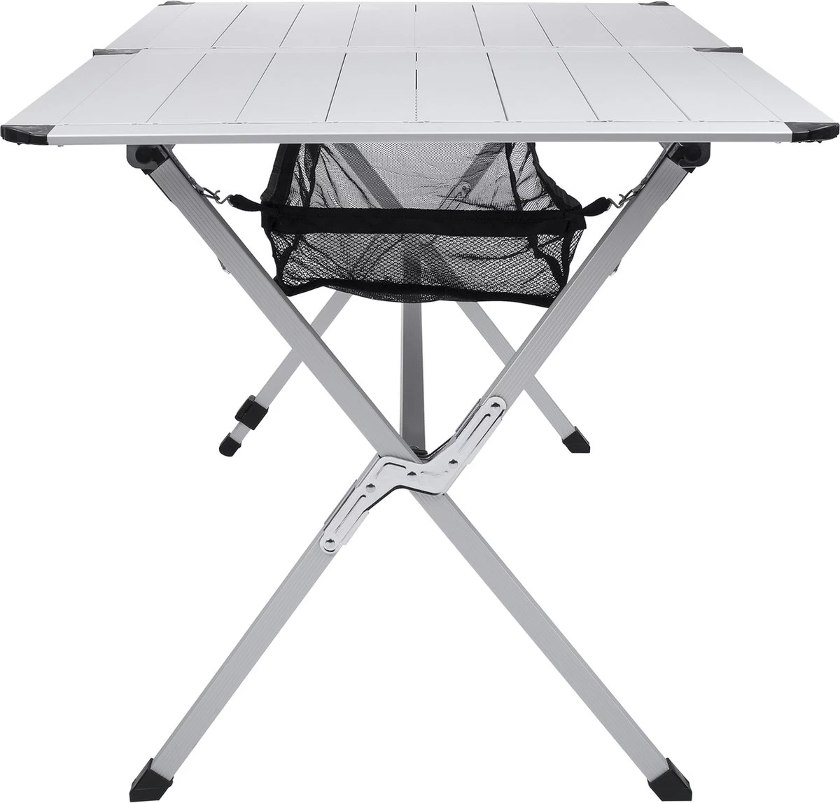 Campart Campingtafel XL TA-0806 - Opvouwbaar, Lichtgewicht En Met Verstelbare Poten - Kampeertafel Inklapbaar Inclusief Opbergtas - 140 X 80 X 70 Cm - Wit - Afbeelding 5