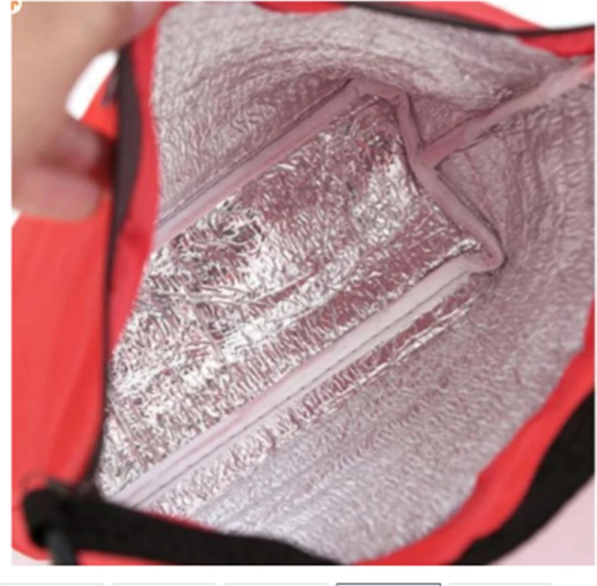 Merkloos Koeltas Lunch - Lunchtas Volwassenen - Kinderen - Lunchtrommel - Picknicktas - Koelzak - Coolbag - Waterdicht - Roze - Afbeelding 2