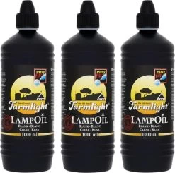 Merkloos Pakket Van 3x Farmlight Lampenolie Blank 1 Liter - Tuinfakkelolie - Lampolie