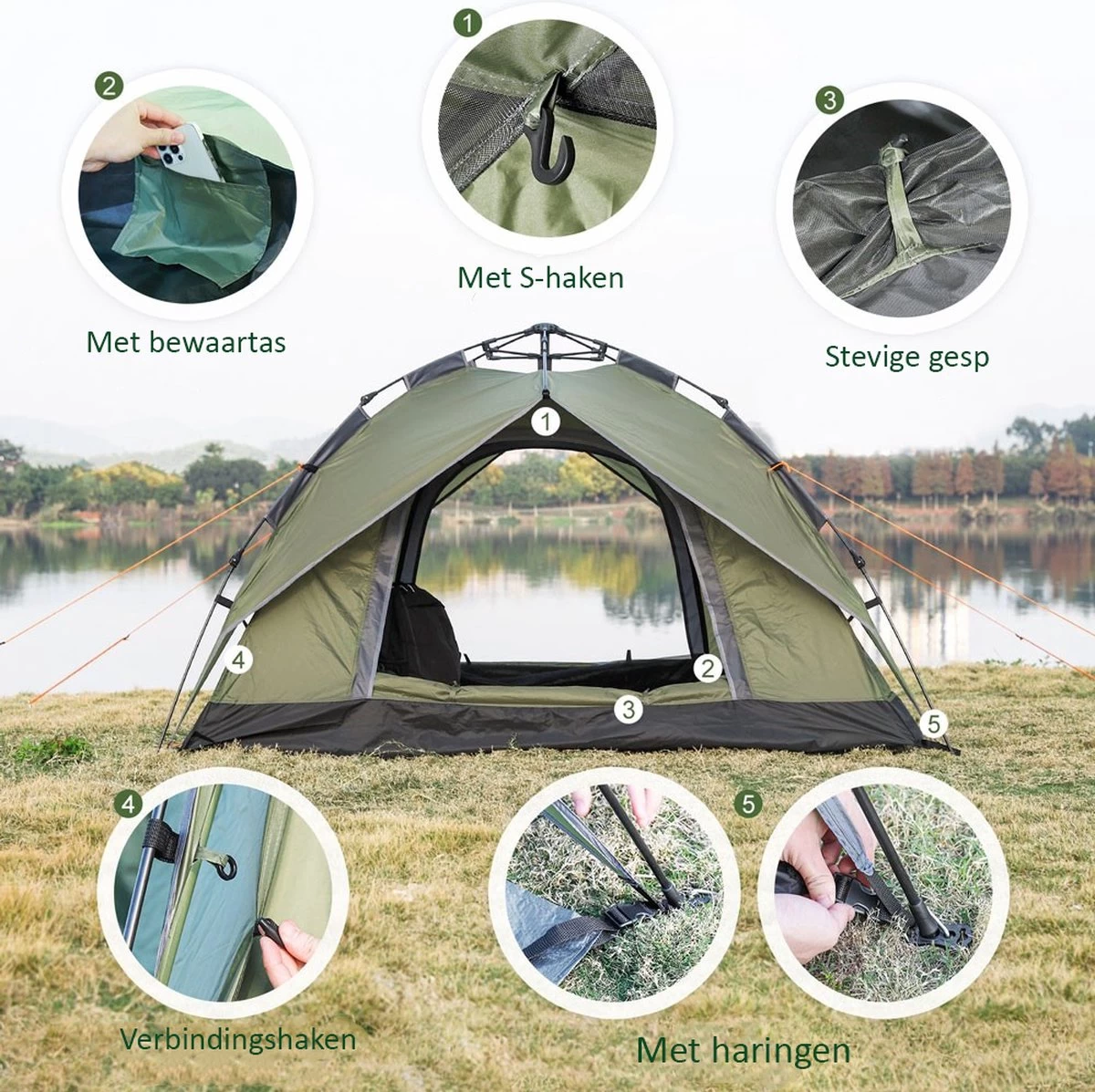 Sens Design Pop Up Tent - Tent - 2-3 Personen - Afbeelding 4