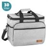 ForDig Koeltas XL Grijs (30 Liter) - Gemaakt Van 600D Polyester Met PEVA-Voering - Ruimte Voor 40 Blikjes Of 20 Halve Liter Flessen - Opvouwbaar Koel Tas Met Easy-Acces Flap - Ruimte Voor Bestek - Picknick Cool Bag - Coolerbag - Grote Cooler