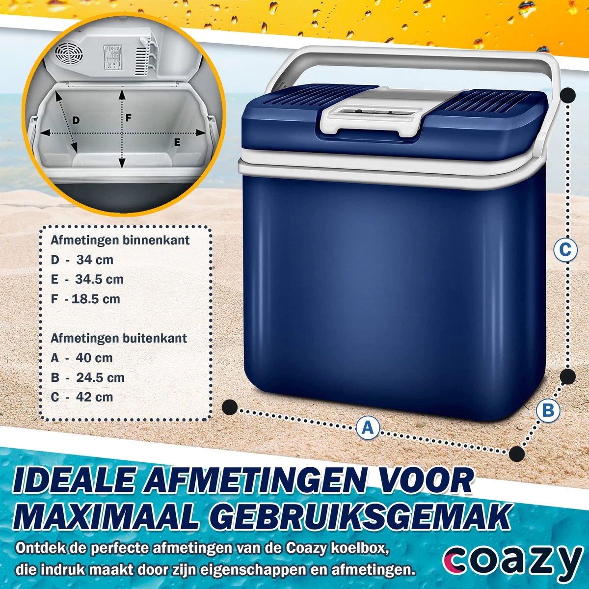 Coazy Koelbox 24L Elektrisch 12v 230 Volt - Met ECO Modus Voor Auto & Camping - Elektrische Frigobox Klein - Verkoelt En Verwarmt - Eco Modus - MiniBar - Electrische Mini Koelkast - Afbeelding 5