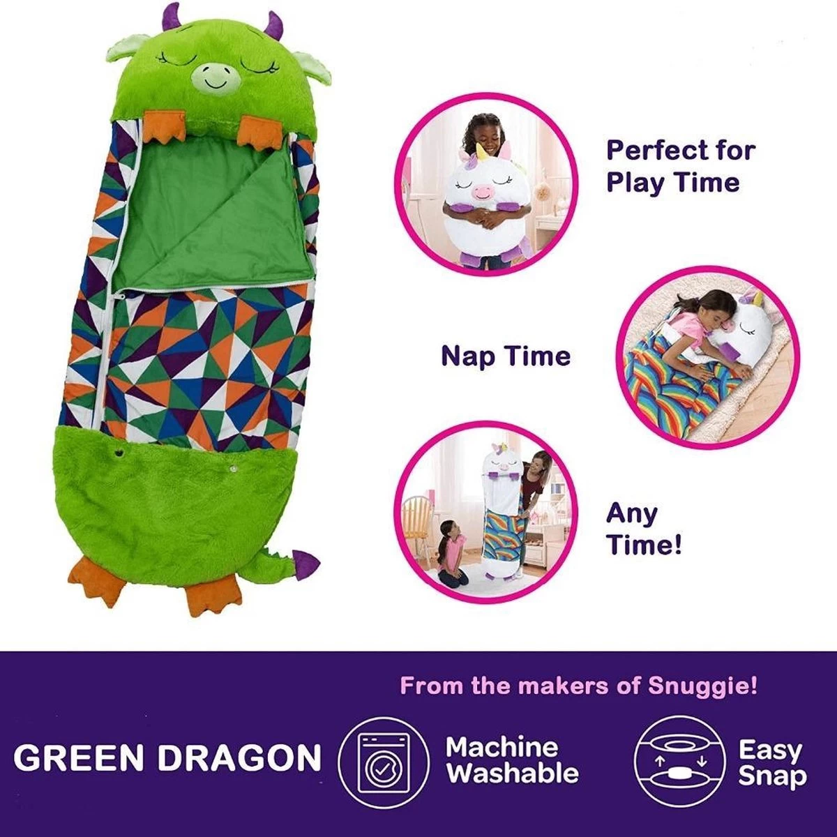 Draak Slaapzak -160 Cms | Kinderslaapzak | Slaapzak Junior | Nappers | Children Sleeping Bag | Kinderen Slaapzak | Super Soft 2 In 1 Fun Pillow &Sleepy For Boys | Draak Slaapzak | Zachte Slaapzak | Knuffel Slaapzak | 2 In 1 Slaapzak | Kinderen - Afbeelding 3