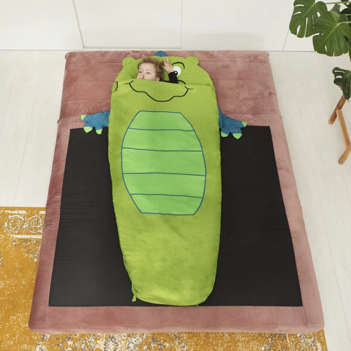 Dutch Mountains Kinderslaapzak Nijlpaard - 170 X 70cm Polyester - Zacht Lichtgewicht – Opberghoes - Afbeelding 5