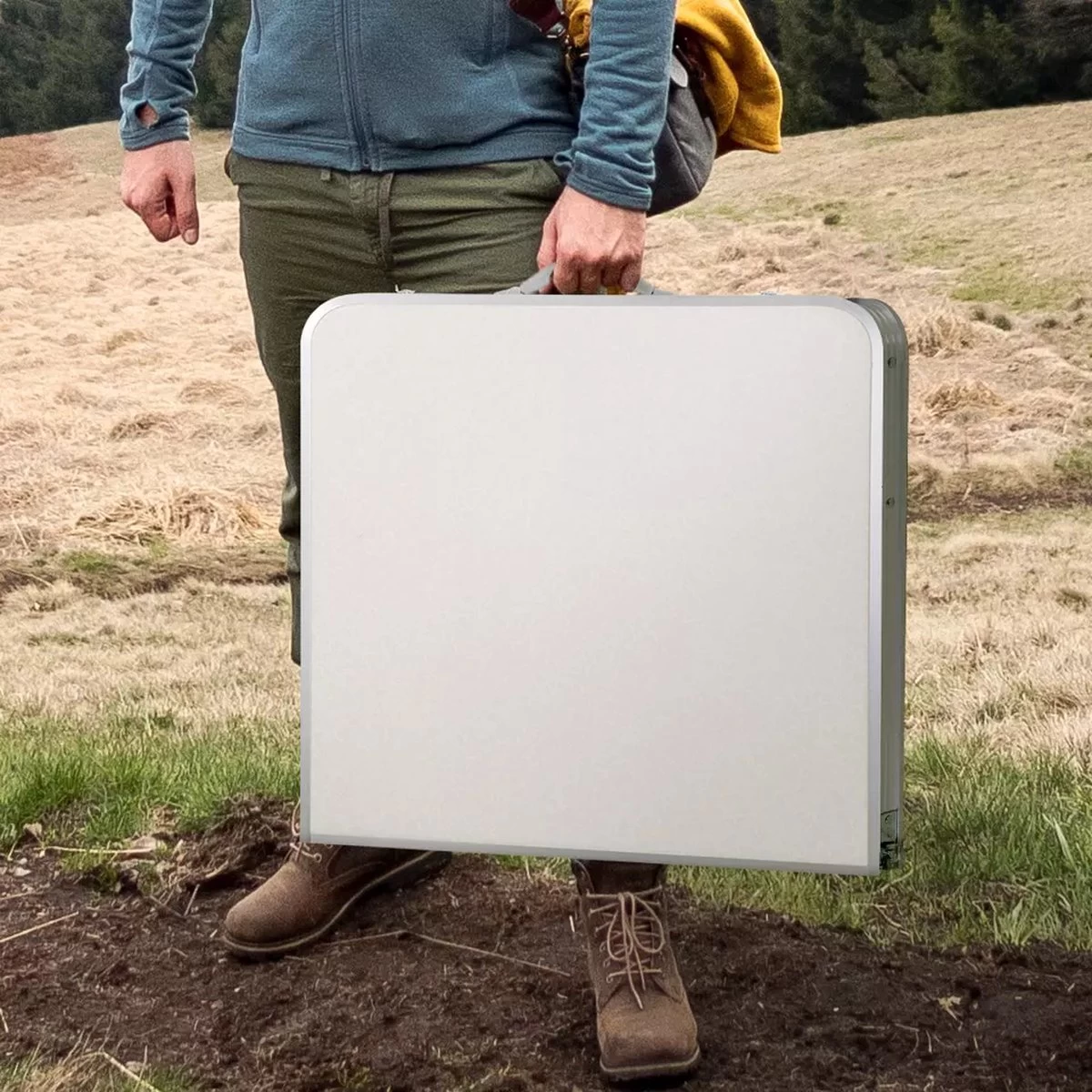 Merkloos Campingtafel - Opklapbaar - 75 X 55 X 70 Cm - Compact - Met Handvat - Afbeelding 3