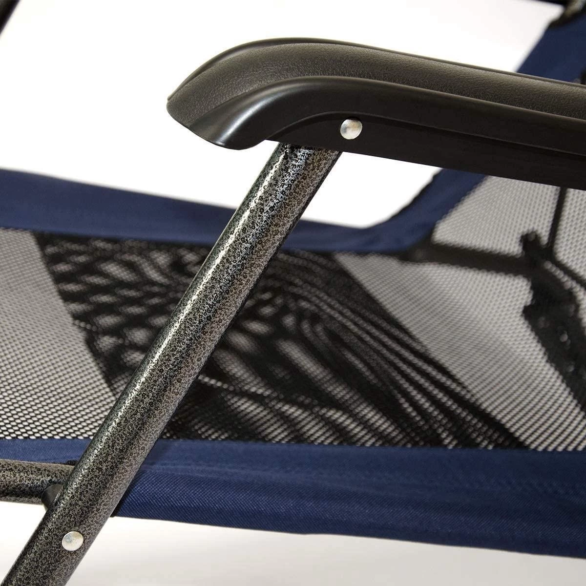 Ligstoel 180x60cm - Opvouwbaar Campingstoel Ligbed Strandstoel Tuinstoel Vouwligstoel Blauw - Afbeelding 5