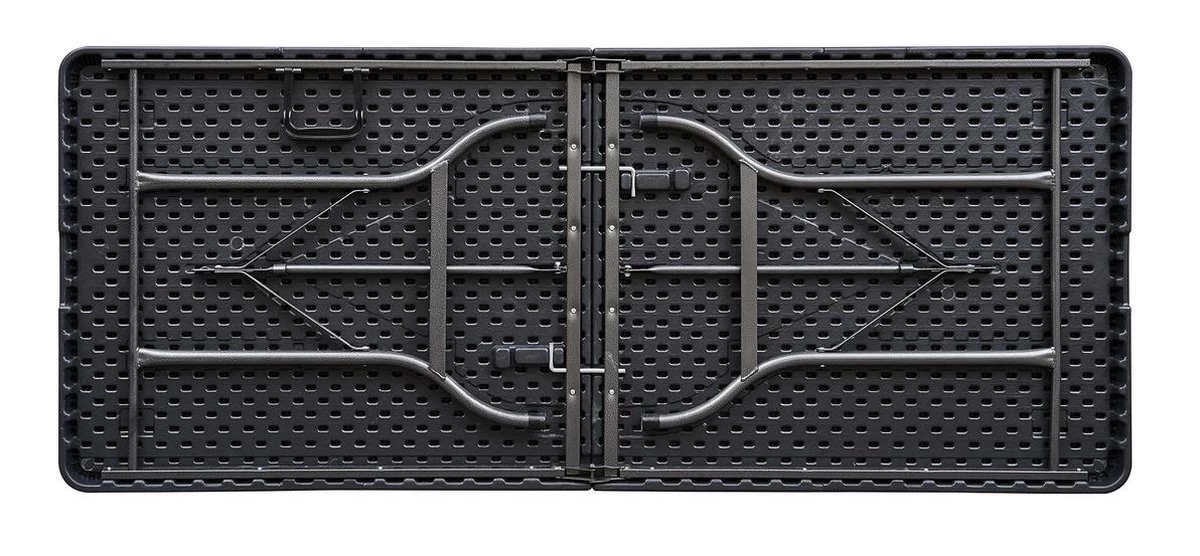 ERRO Vouwtafel - Wickerlook - 180x74cm - Zwart - Afbeelding 2