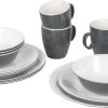 Bo-Camp Servies - Campingbord - 100% Melamine - 16-delig - Grijs