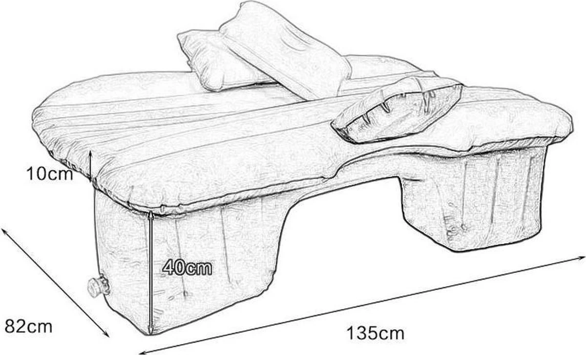 Merkloos Auto Reizen Opblaasbare Matras Luchtbed Camping Universele SUV Achterbank Couch (Grijs) - Afbeelding 5