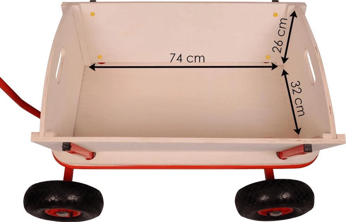 Benson Bolderkar - Bolderwagen Hout - Strandwagen - Kinderen - Boodschappenkar - Afbeelding 3