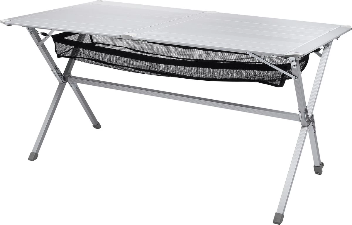 Campart Campingtafel XL TA-0806 - Opvouwbaar, Lichtgewicht En Met Verstelbare Poten - Kampeertafel Inklapbaar Inclusief Opbergtas - 140 X 80 X 70 Cm - Wit - Afbeelding 14