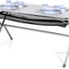 Campart Campingtafel XL TA-0806 - Opvouwbaar, Lichtgewicht En Met Verstelbare Poten - Kampeertafel Inklapbaar Inclusief Opbergtas - 140 X 80 X 70 Cm - Wit