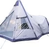Skandika Tipi Kotona Air Opblaasbare Tent – Opblaasbare Tenten - 4 Persoons Tipi Tent – Tenten - Campingtent – Ingenaaide Tentvloer – Muggengaas – 260 Cm Stahoogte – 490 X 370 X 260 (L X B X H) – Outdoor, Camping, Tuin – Luchttent - Kamperen - Beige
