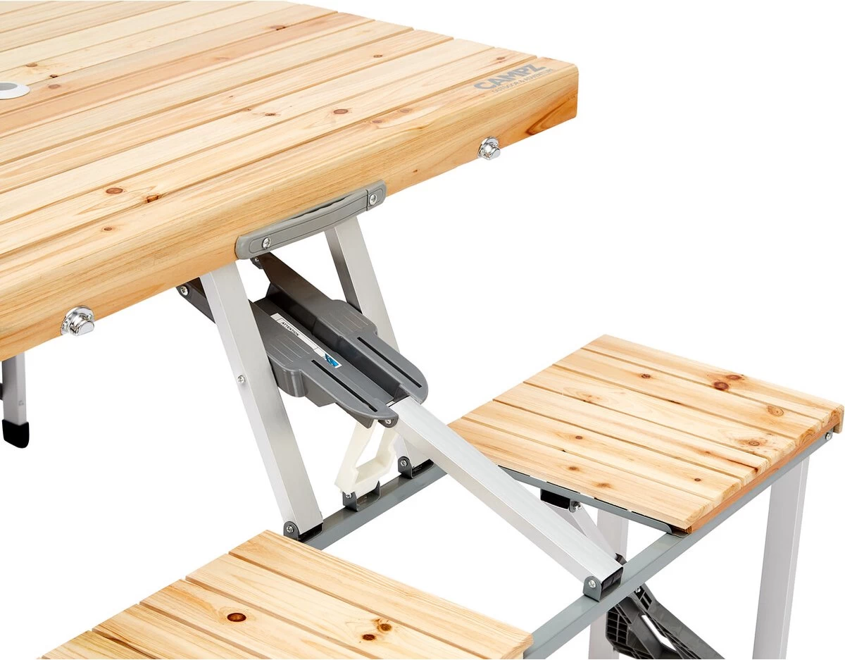 CAMPZ Fir Wood Picknicktafel, Bruin/grijs - Afbeelding 7