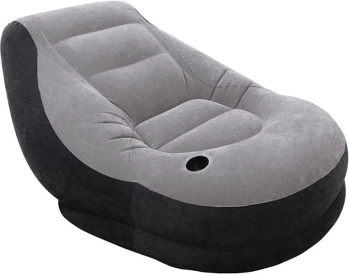 Intex Lounge Stoel - Ultra Lounge - Opblaasbaar - Grijs/zwart - Afbeelding 2