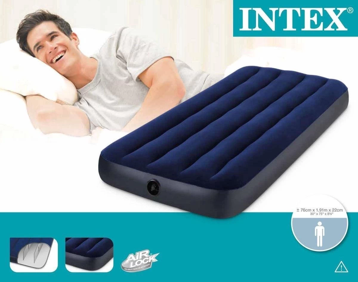 Intex Downy Twin Luchtbed - 1-persoons - 191x76x22 Cm - Afbeelding 3
