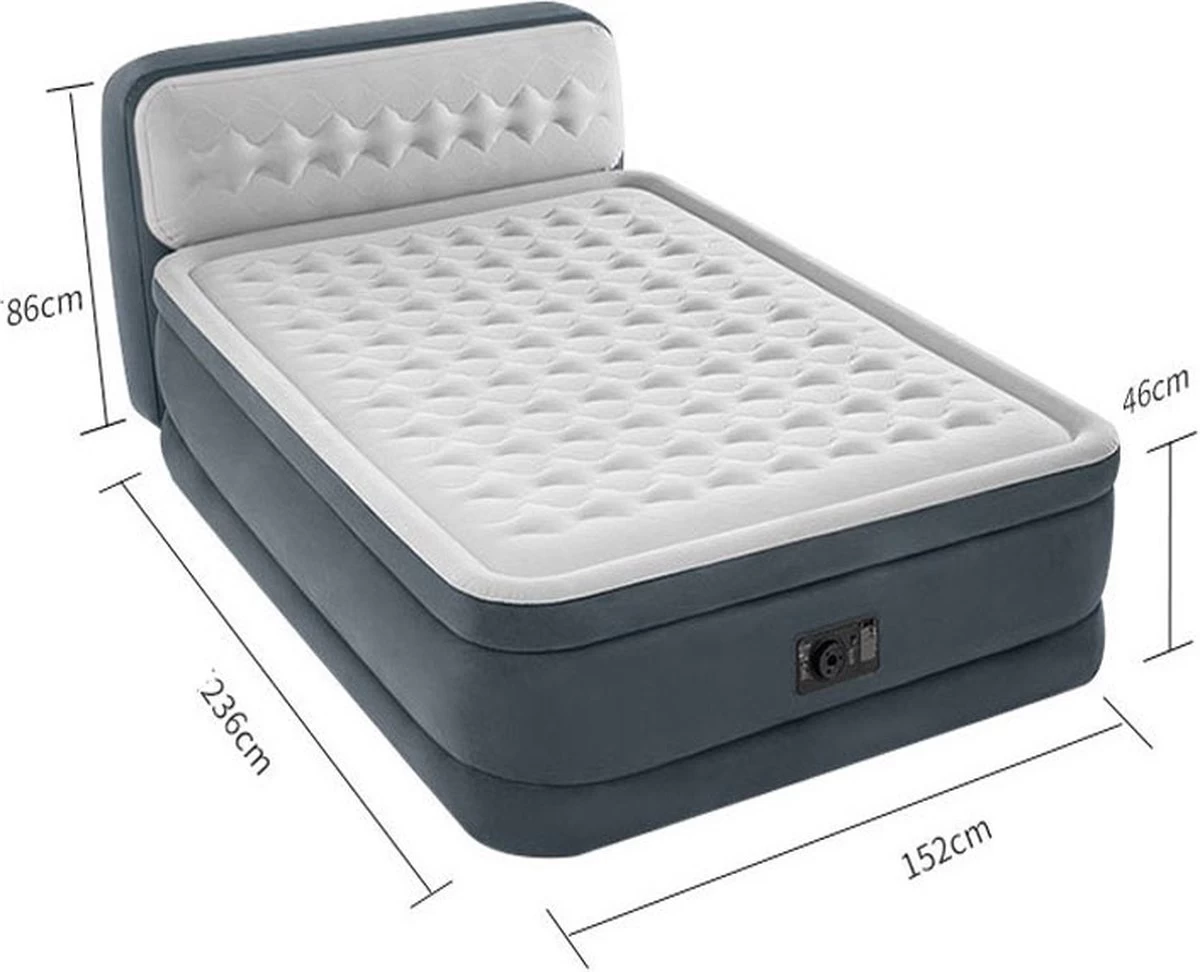 Intex 64448 - Queen Deluxe Ultra-Plush Zelfopblazend 2-persoons Luchtbed Met Hoofdboord (203x152x46cm) - Afbeelding 7