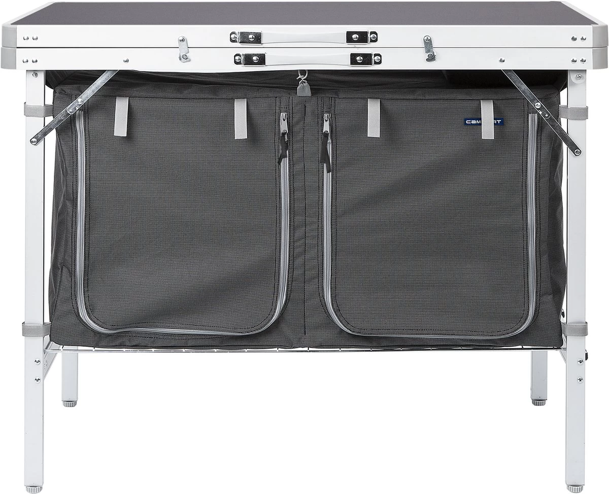 Campart Campingkeuken KI-0757 – Complete Keuken En Campingkast – Opvouwbaar En Inclusief Draagtas - Grijs - Afbeelding 8