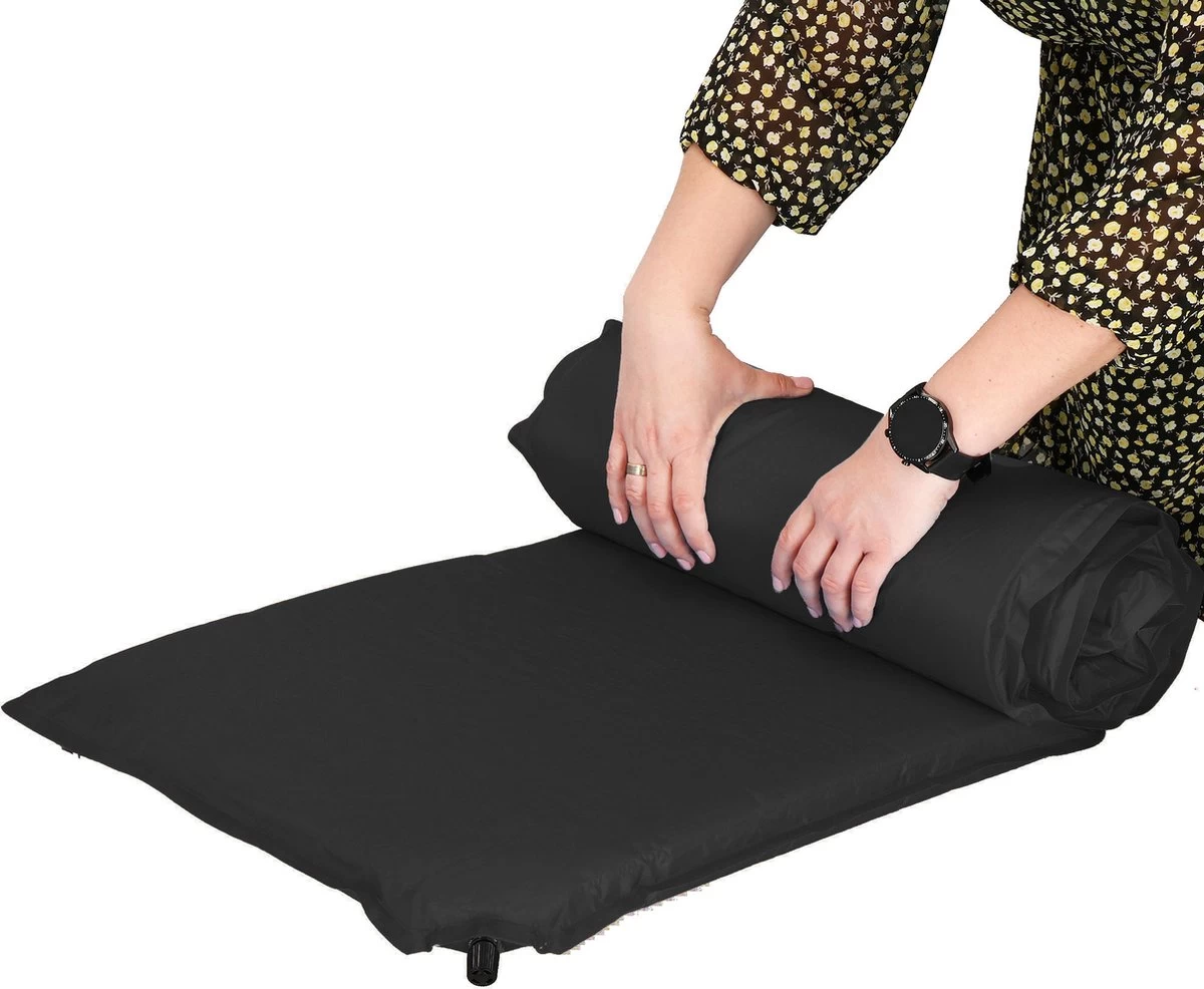 Springos Slaapmat | Zelfopblazend | 180 Cm | Inclusief Hoes | Zwart - Afbeelding 20