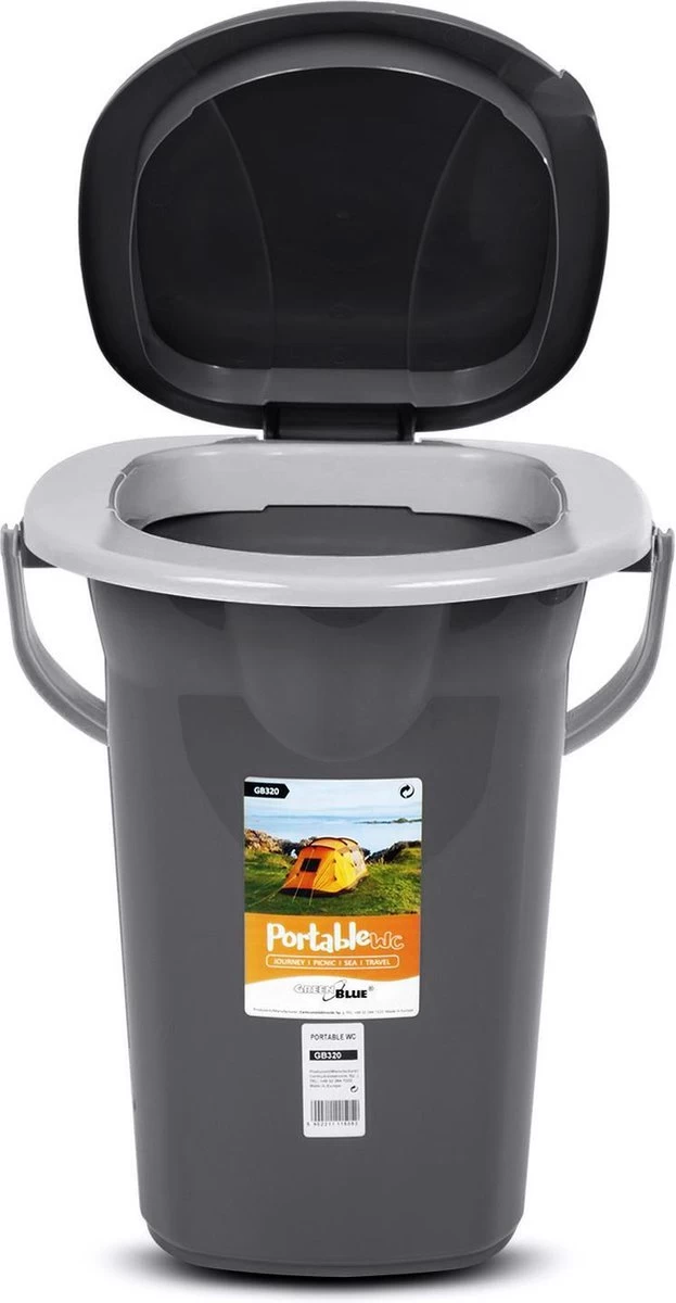 Campingtoilet 19L Mobiele Toiletemmer Reistoilet Toiletemmer Toilet Mobiele Camping Antraciet - Afbeelding 6