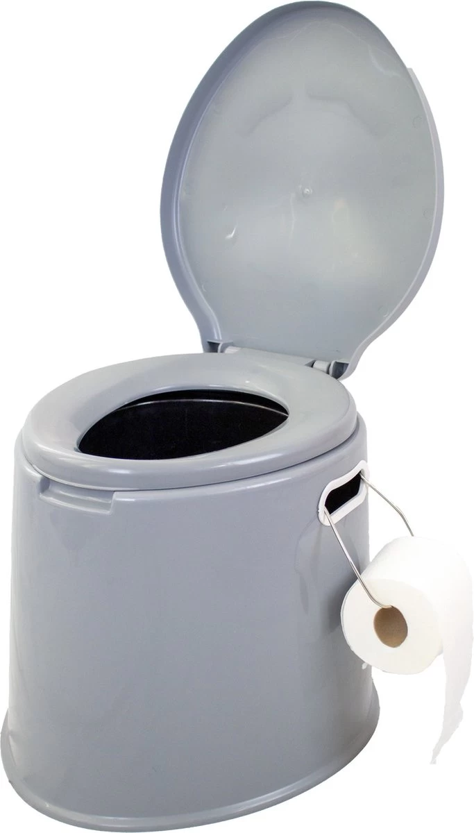 NordFalk Draagbaar Campingtoilet 6 Liter - Camping Toilet Met Binnenemmer - Incl. Deksel En Rolhouder