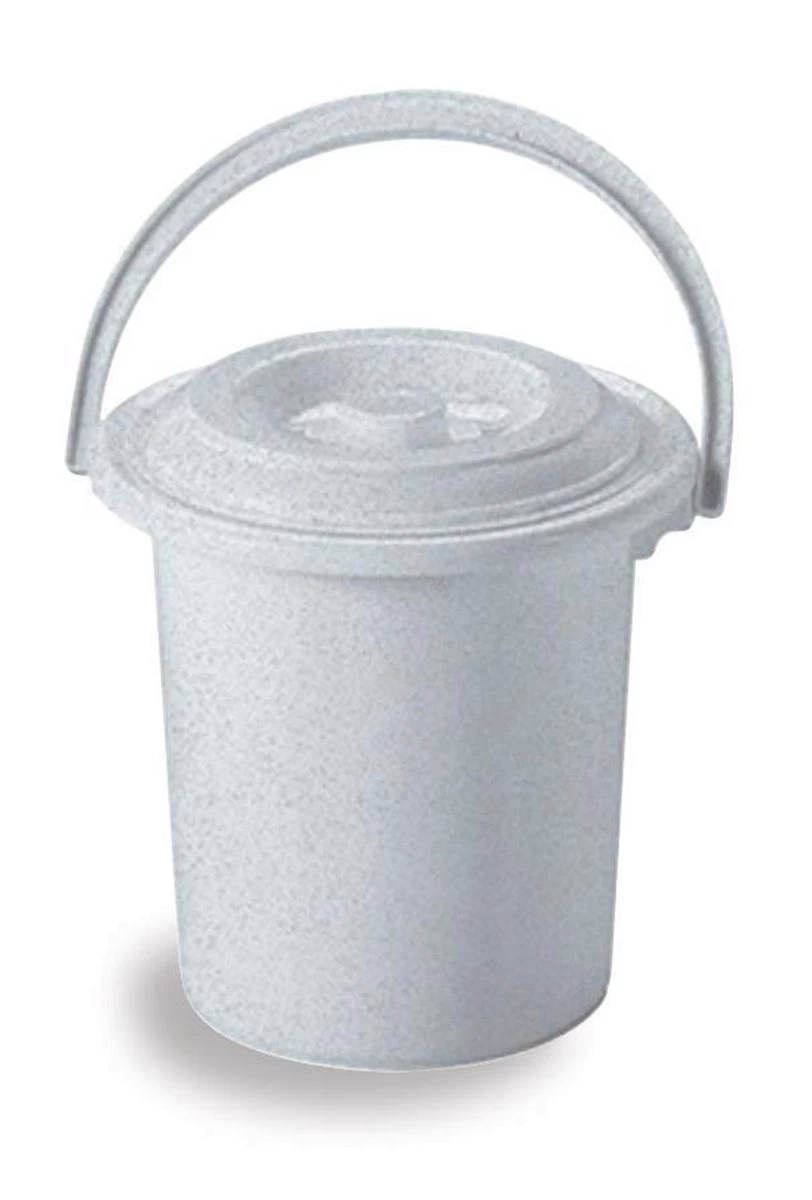 Curver Camping Toiletemmer - Met Deksel - 5 L - Ø 23,5 Cm - Lichtgrijs - Afbeelding 4