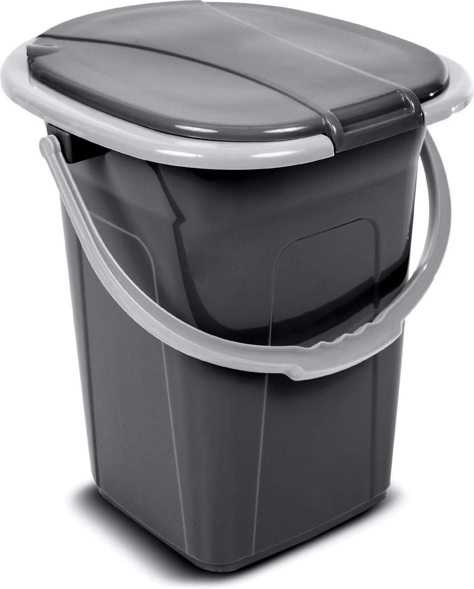 Campingtoilet 19L Mobiele Toiletemmer Reistoilet Toiletemmer Toilet Mobiele Camping Antraciet - Afbeelding 3